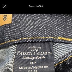 Faded Glory Curvy Boot Cut Jeans size 8